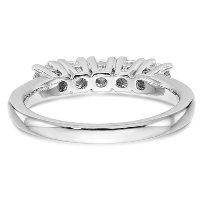 14K Weißgold Ehering mit 5 natürlichen Diamanten