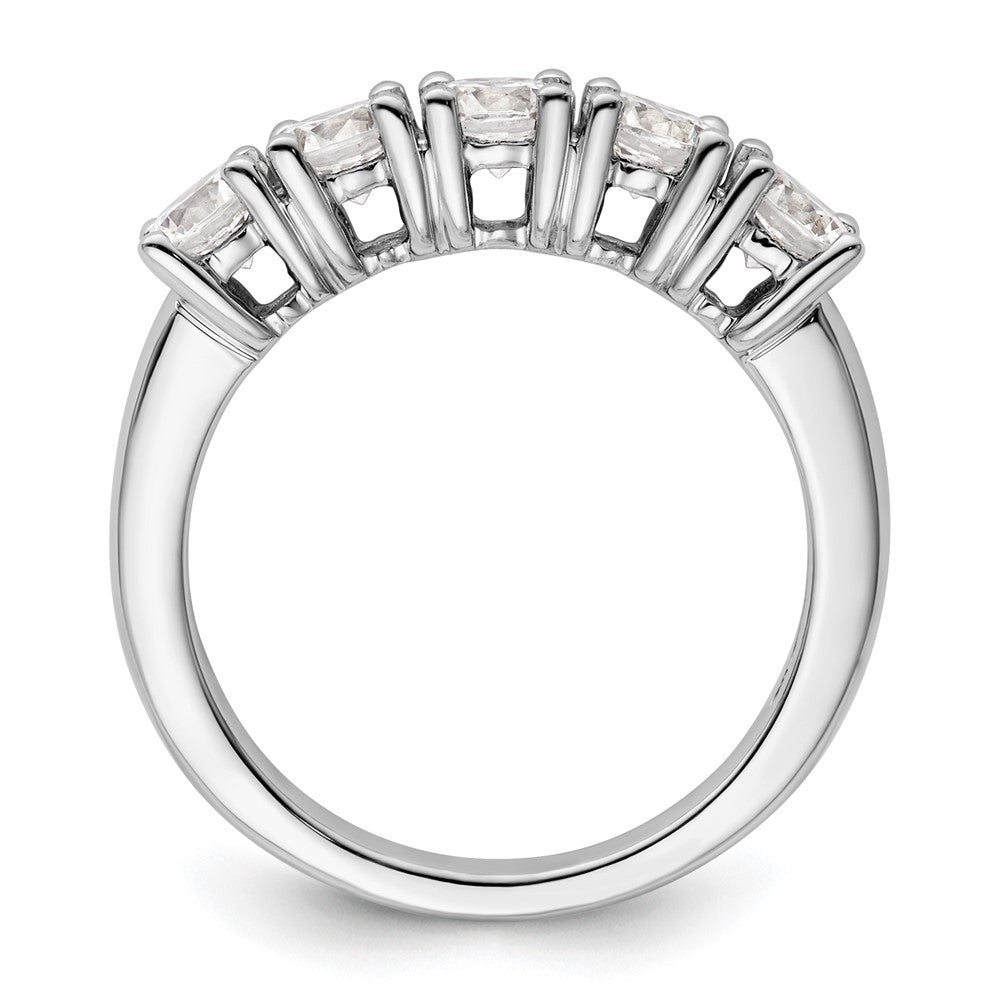 14K Weißgold Ring mit 5 natürlichen Diamanten