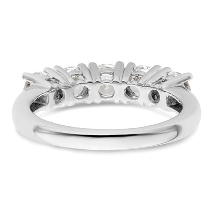 14K Weißgold Ring mit 5 natürlichen Diamanten