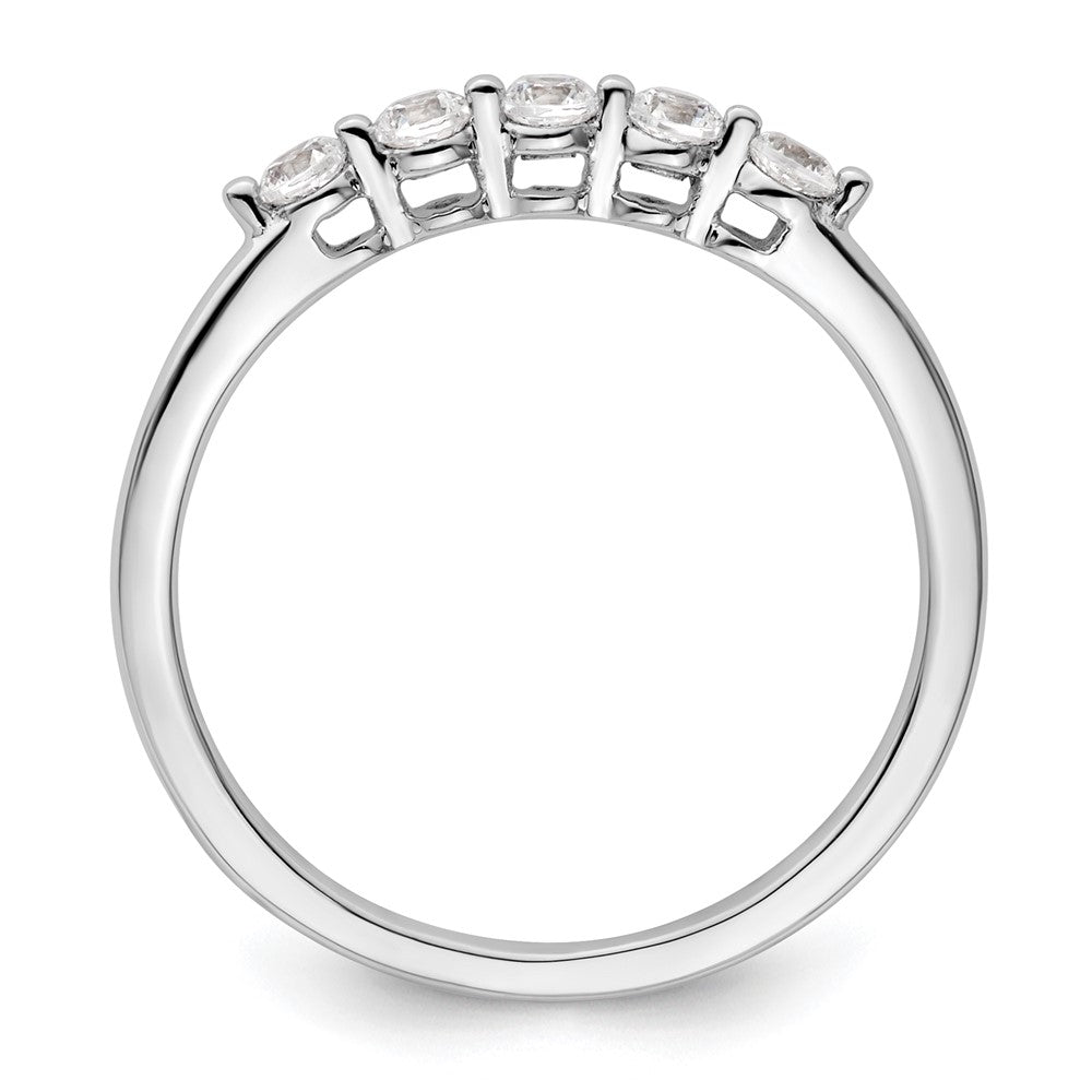 14K Weißgold Ehering mit 5 natürlichen Diamanten (0,25 ct Gesamtgewicht)