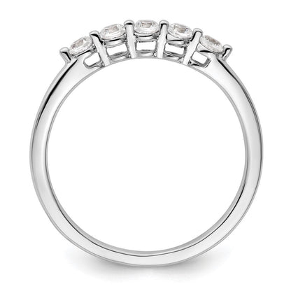 14K Weißgold Ehering mit 5 natürlichen Diamanten (0,25 ct Gesamtgewicht)