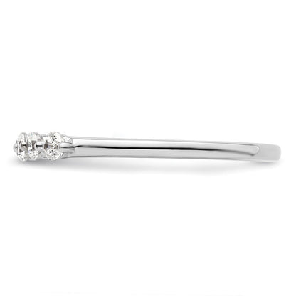 14K Weißgold Ehering mit 5 natürlichen Diamanten (0,25 ct Gesamtgewicht)