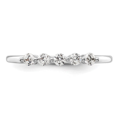 14K Weißgold Ehering mit 5 natürlichen Diamanten (0,25 ct Gesamtgewicht)