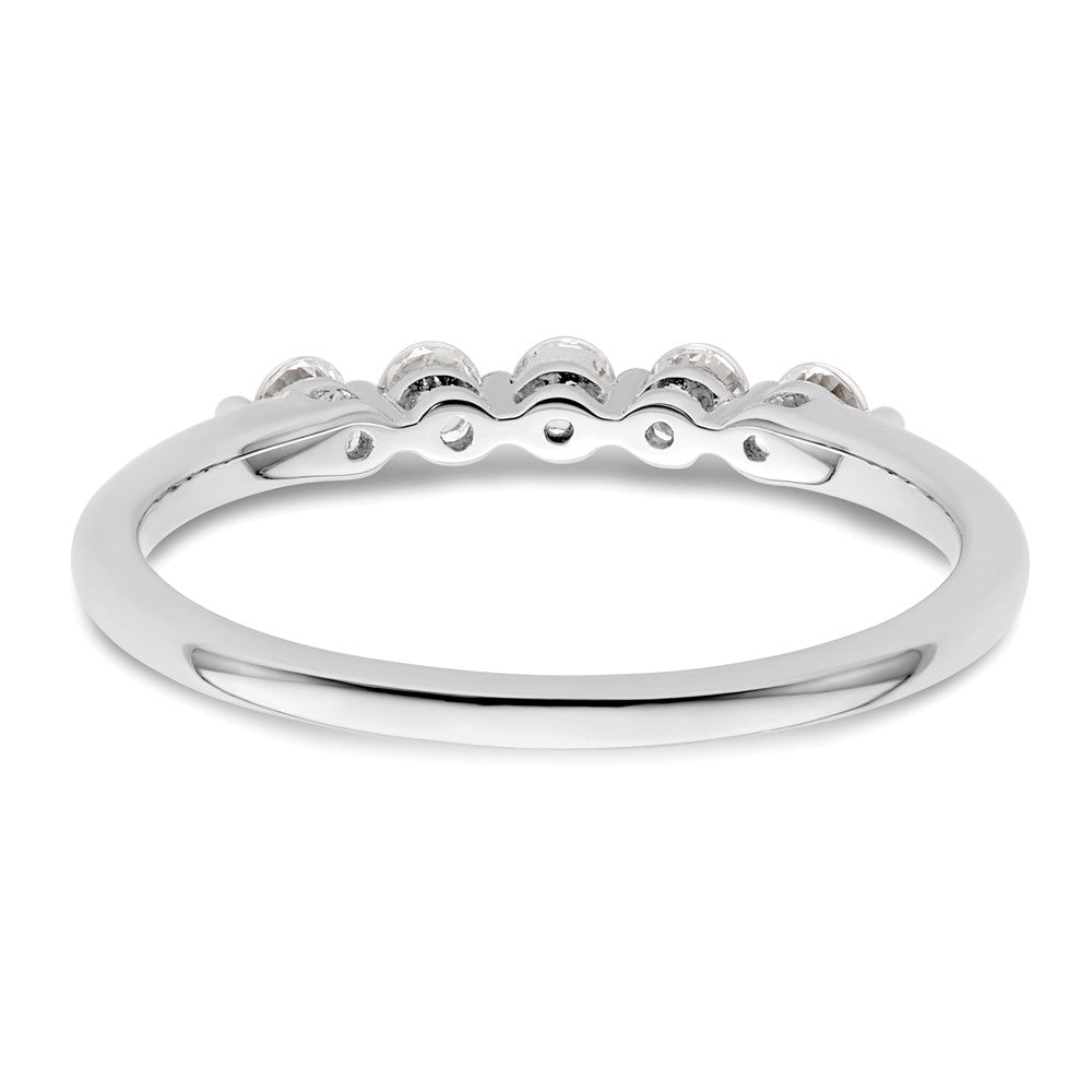 14K Weißgold Ehering mit 5 natürlichen Diamanten (0,25 ct Gesamtgewicht)