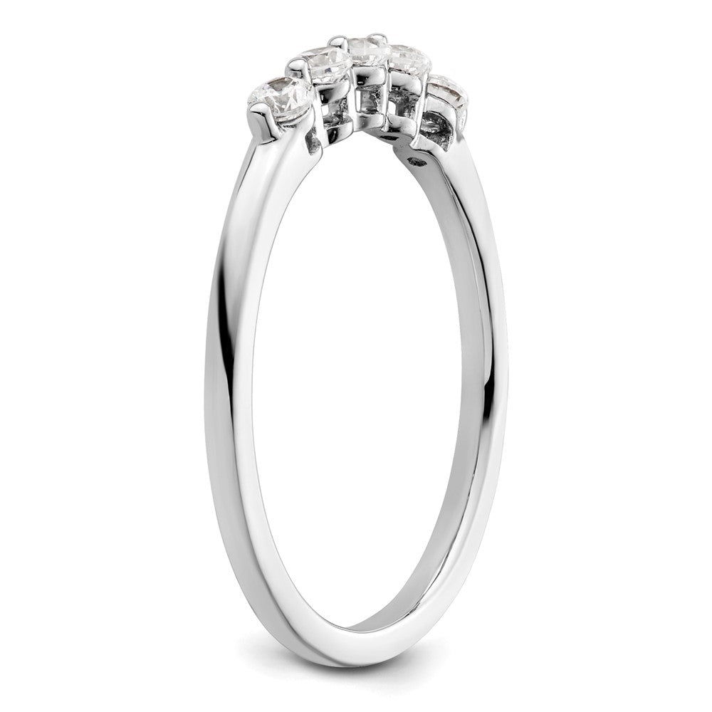 14K Weißgold Ehering mit 5 natürlichen Diamanten (0,25 ct Gesamtgewicht)