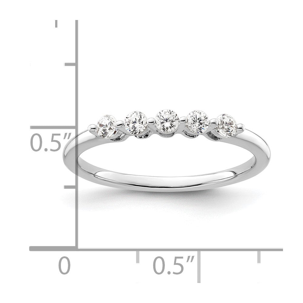 14K Weißgold Ehering mit 5 natürlichen Diamanten (0,25 ct Gesamtgewicht)