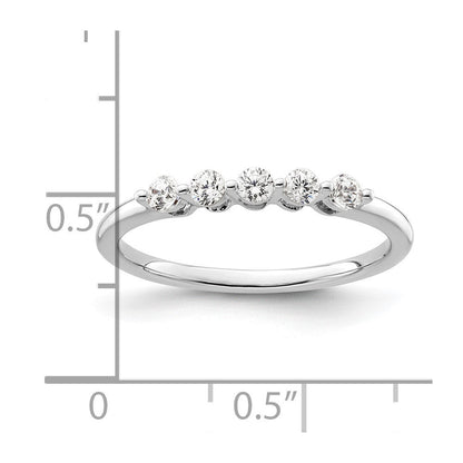 14K Weißgold Ehering mit 5 natürlichen Diamanten (0,25 ct Gesamtgewicht)