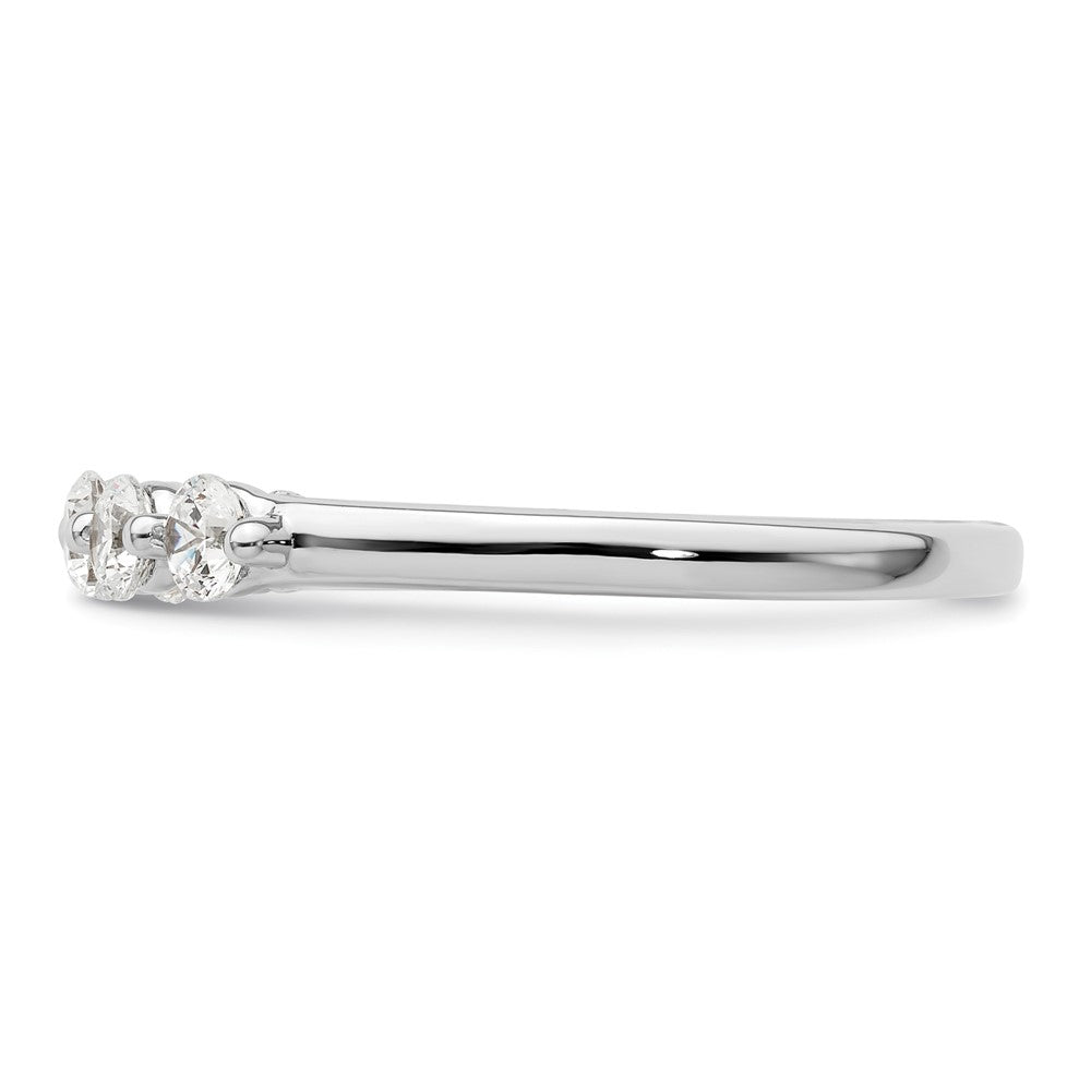 14K Weißgold Ehering mit 5 Diamanten