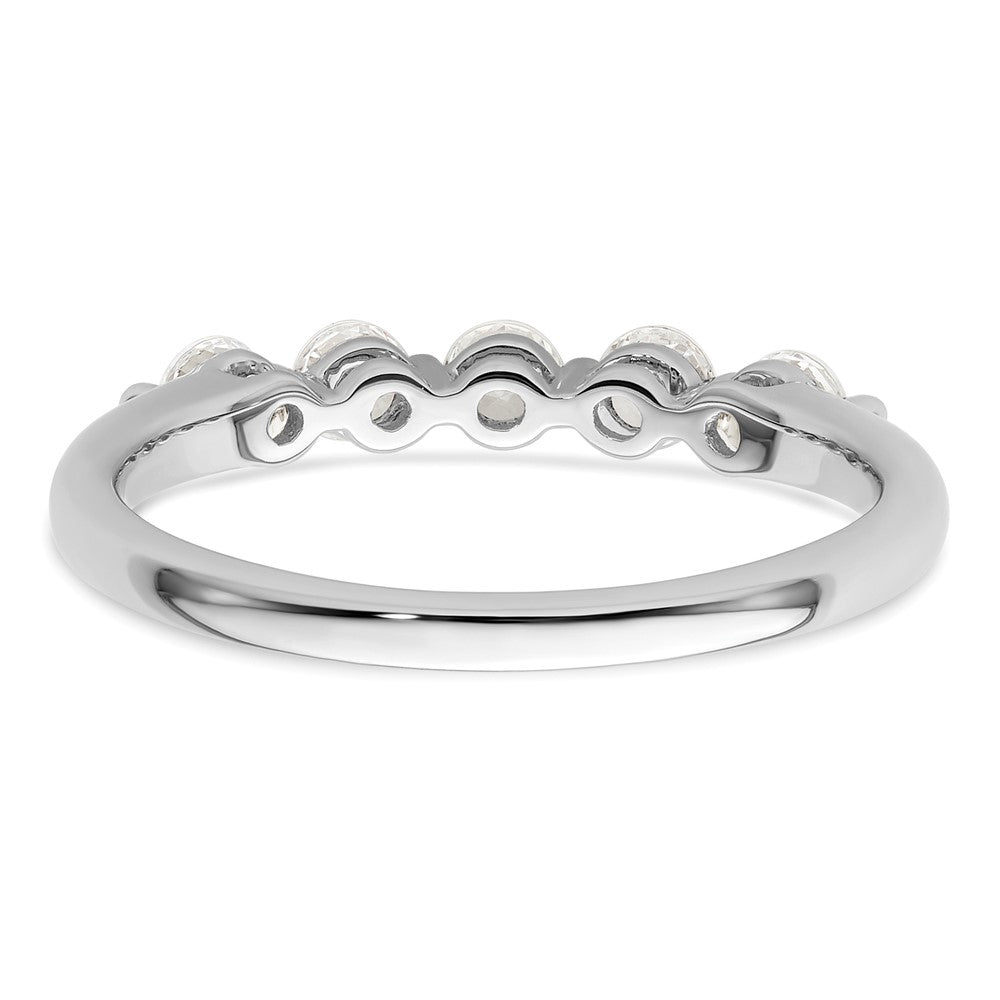 14K Weißgold Ehering mit 5 Diamanten