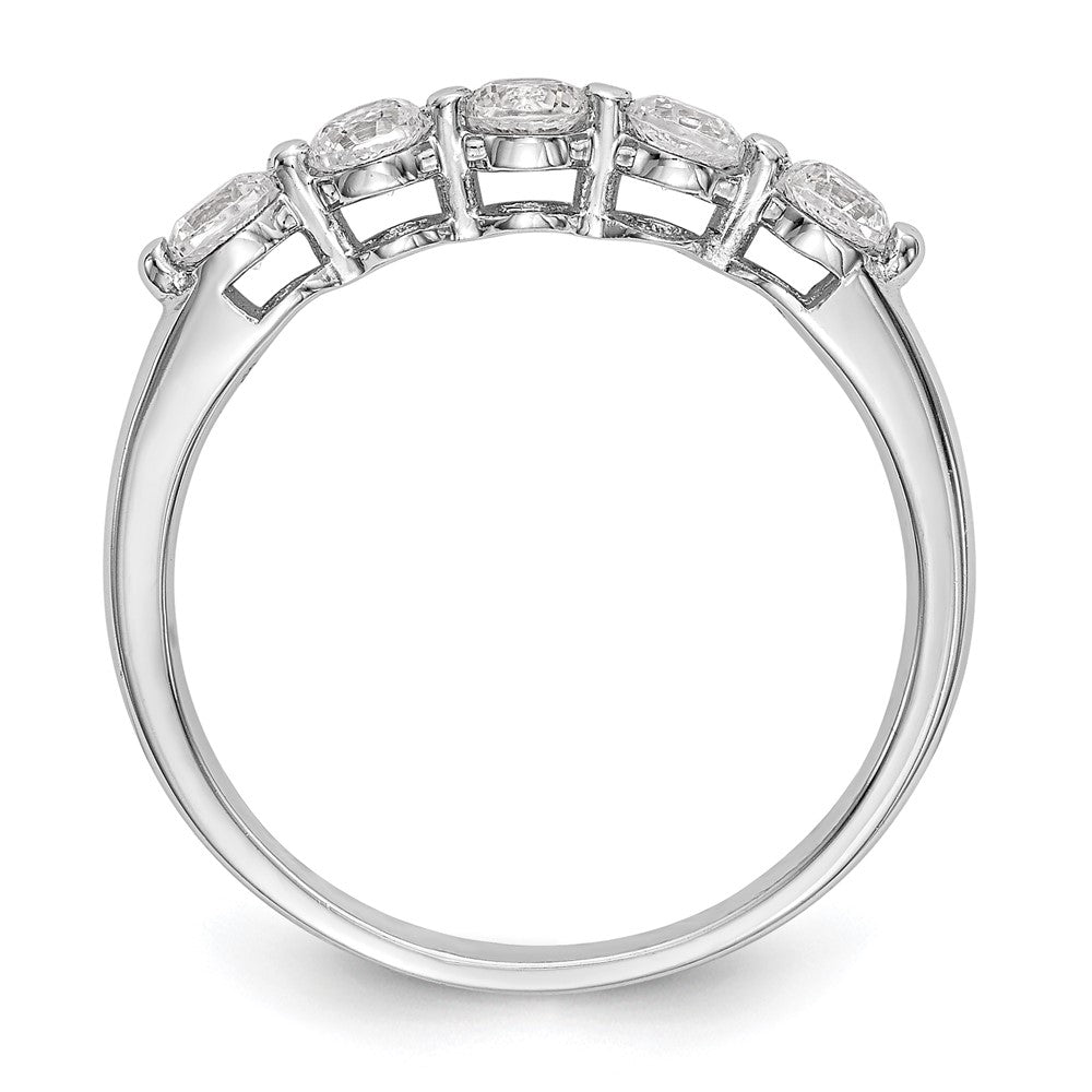 585 Weißgold 5-Stein Ring mit natürlichen Diamanten, 0,75 ct Gesamtgewicht