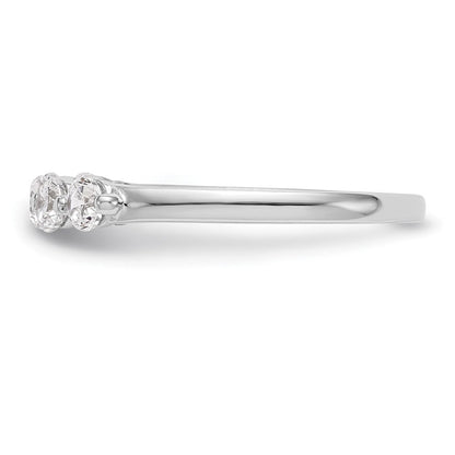 585 Weißgold 5-Stein Ring mit natürlichen Diamanten, 0,75 ct Gesamtgewicht