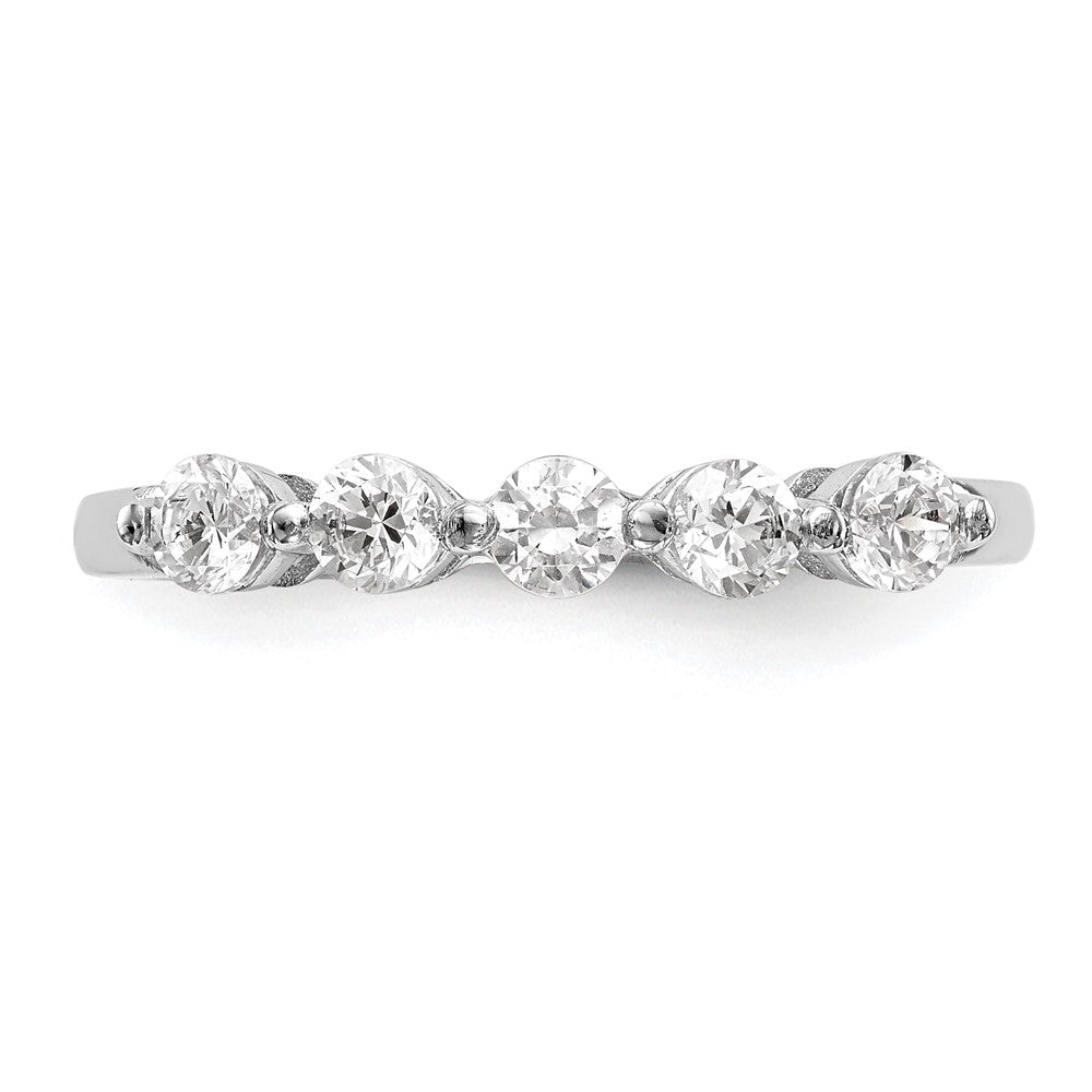 585 Weißgold 5-Stein Ring mit natürlichen Diamanten, 0,75 ct Gesamtgewicht