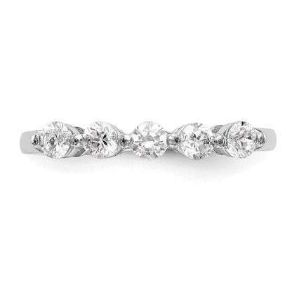 585 Weißgold 5-Stein Ring mit natürlichen Diamanten, 0,75 ct Gesamtgewicht