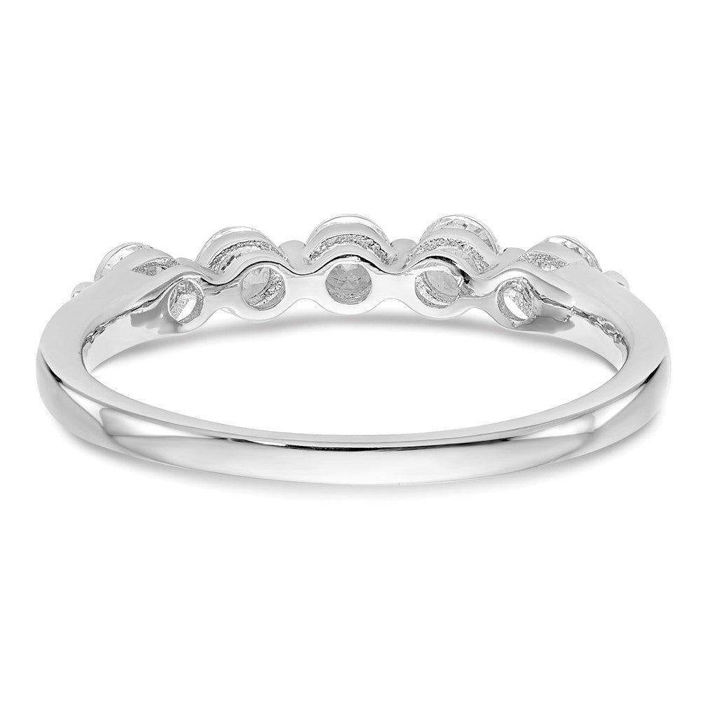 585 Weißgold 5-Stein Ring mit natürlichen Diamanten, 0,75 ct Gesamtgewicht