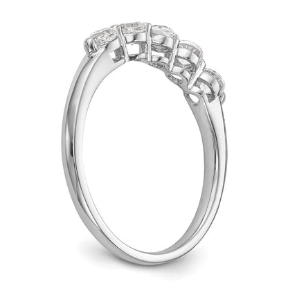 585 Weißgold 5-Stein Ring mit natürlichen Diamanten, 0,75 ct Gesamtgewicht