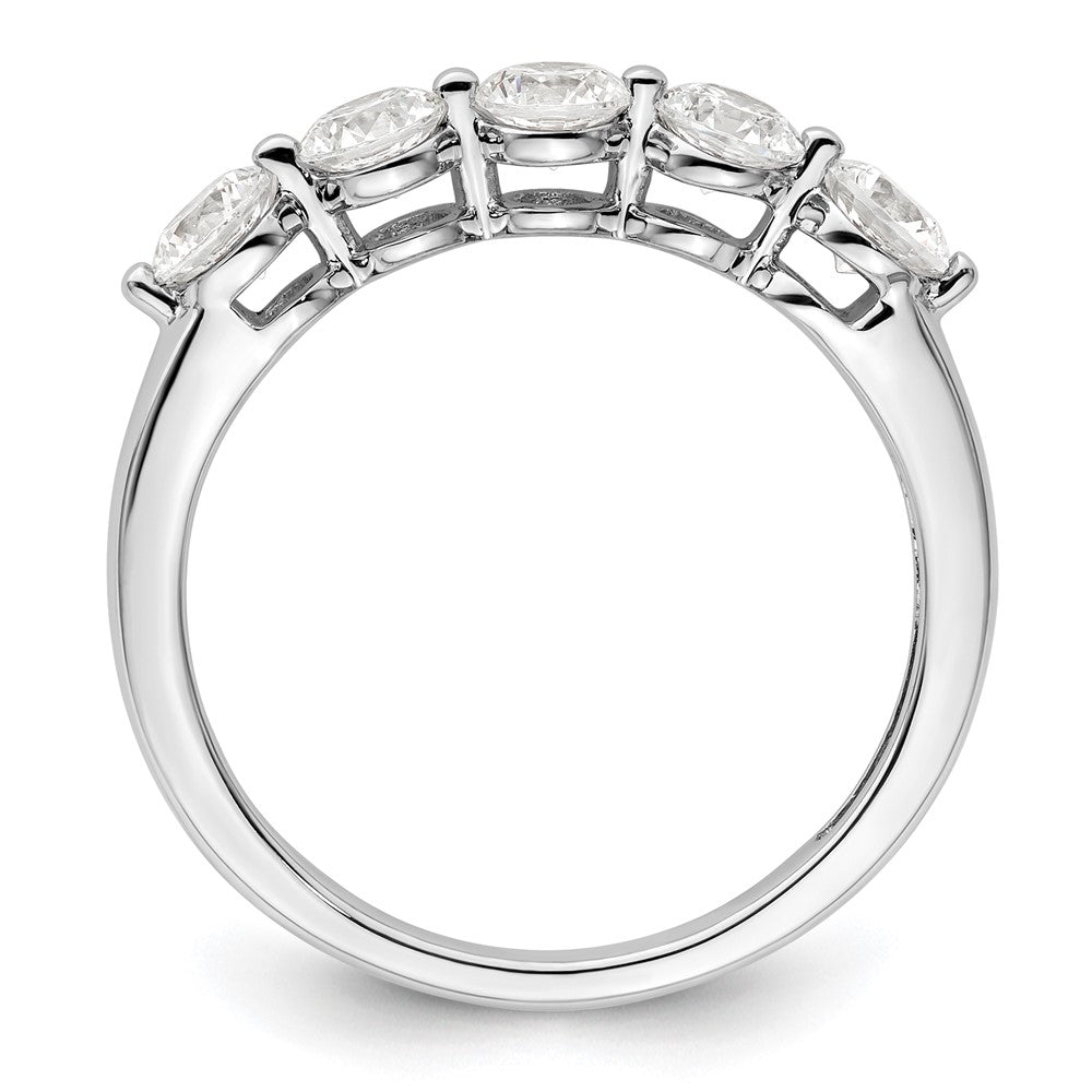 14K Weißgold Ehering mit 5 natürlichen Diamanten