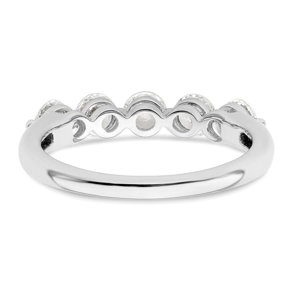 14K Weißgold Ehering mit 5 natürlichen Diamanten