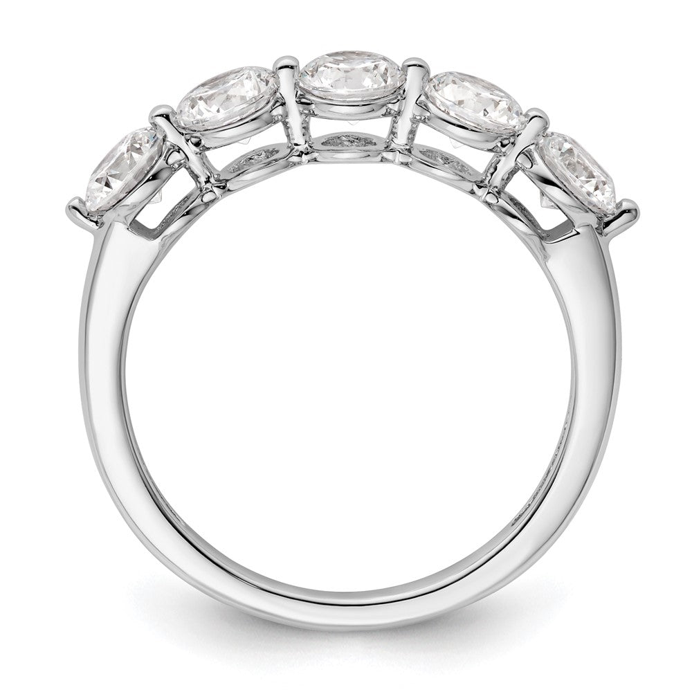 14K Weißgold Ring mit 5 natürlichen Diamanten