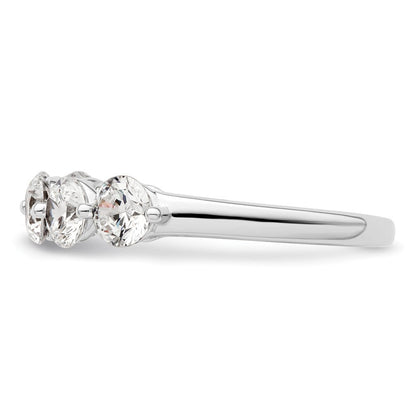 14K Weißgold Ring mit 5 natürlichen Diamanten