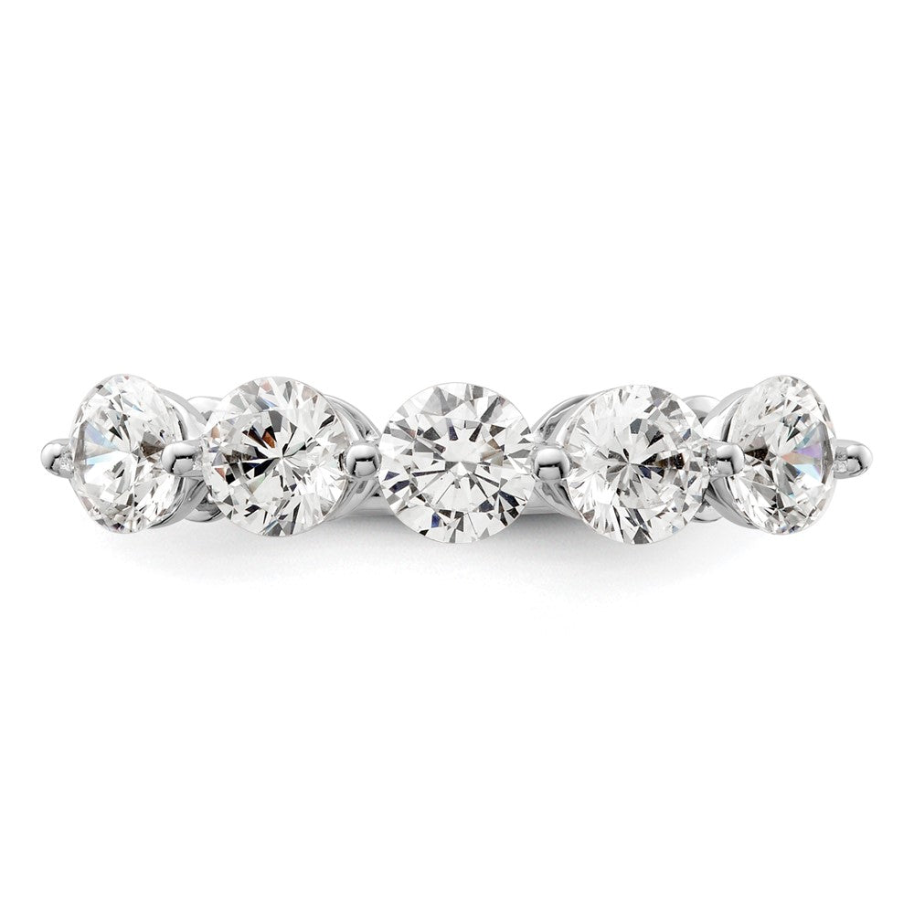 14K Weißgold Ring mit 5 natürlichen Diamanten