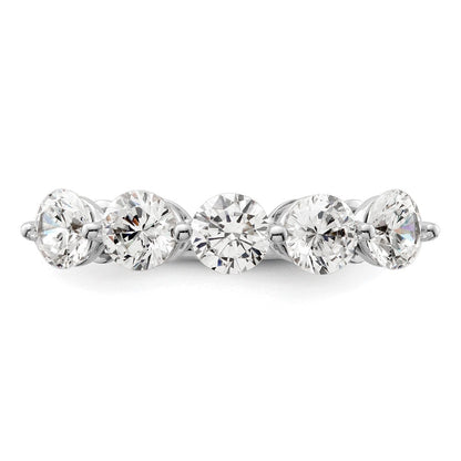 14K Weißgold Ring mit 5 natürlichen Diamanten