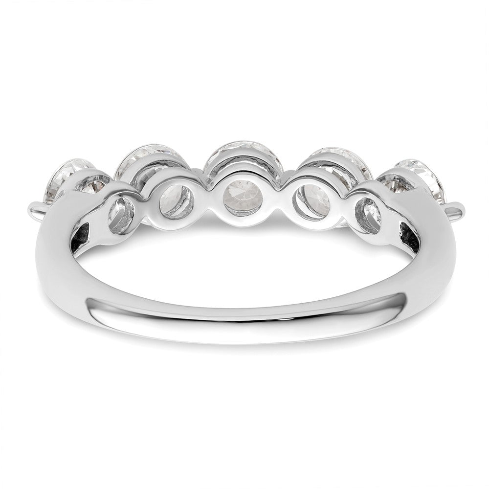 14K Weißgold Ring mit 5 natürlichen Diamanten