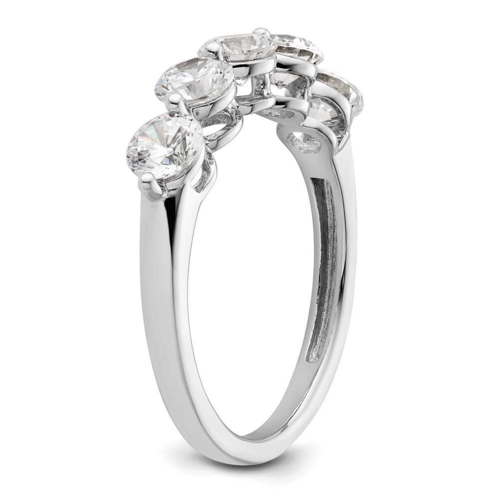 14K Weißgold Ring mit 5 natürlichen Diamanten