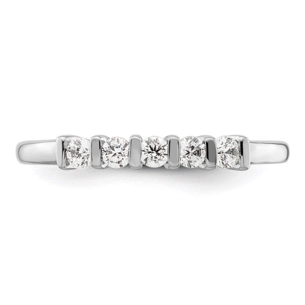 585 Weißgold Ehering mit 5 natürlichen Diamanten