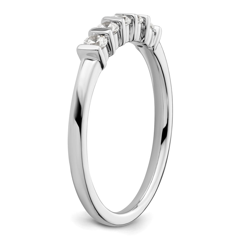 585 Weißgold Ehering mit 5 natürlichen Diamanten