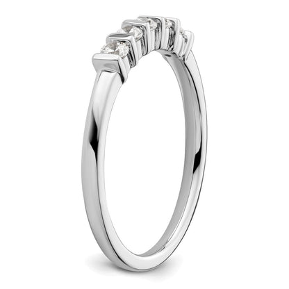 585 Weißgold Ehering mit 5 natürlichen Diamanten