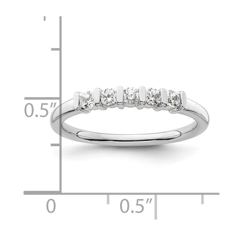 585 Weißgold Ehering mit 5 natürlichen Diamanten