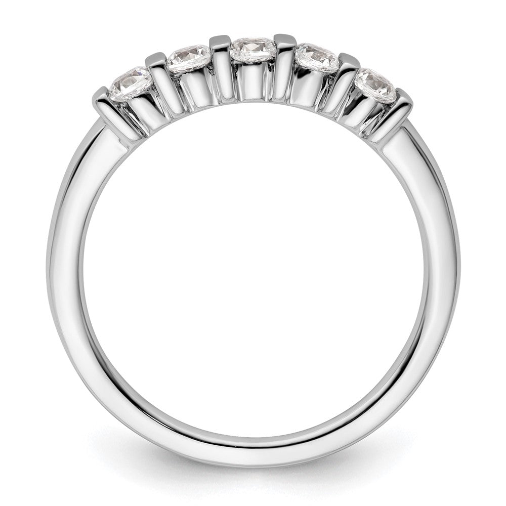 14K Weißgold Ehering mit 5 natürlichen Diamanten