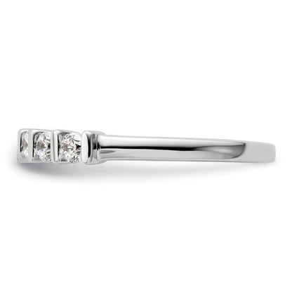 14K Weißgold Ehering mit 5 natürlichen Diamanten