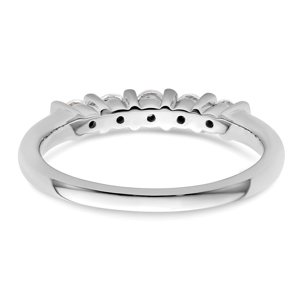 14K Weißgold Ehering mit 5 natürlichen Diamanten