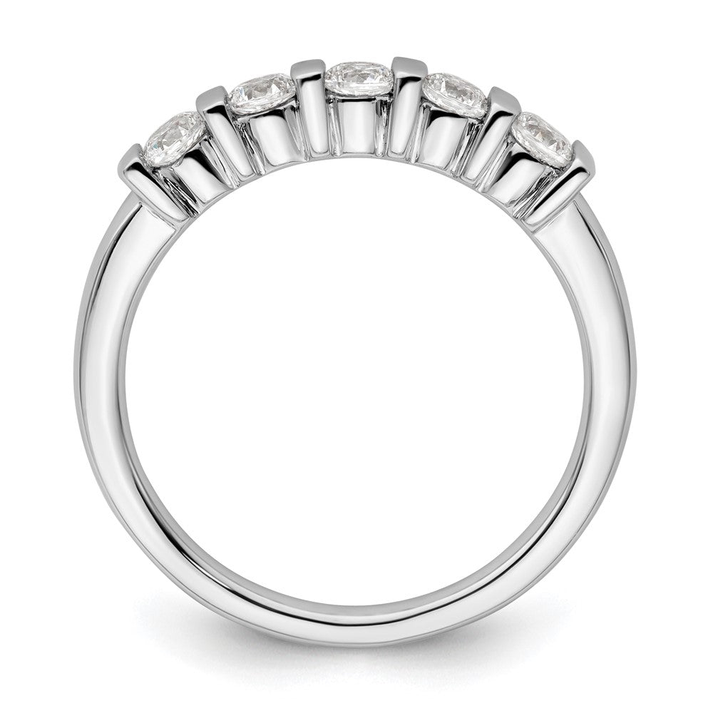 14K Weißgold Ehering mit 5 natürlichen Diamanten
