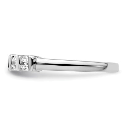 14K Weißgold Ehering mit 5 natürlichen Diamanten