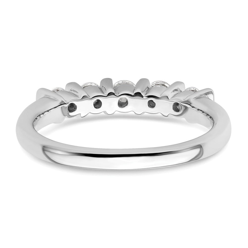 14K Weißgold Ehering mit 5 natürlichen Diamanten