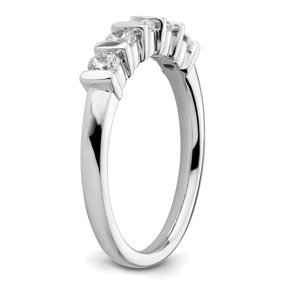 14K Weißgold Ehering mit 5 natürlichen Diamanten