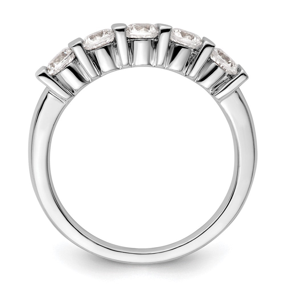 14K Weißgold Diamant-Ring mit 5 Steinen