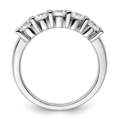 14K Weißgold Diamant-Ring mit 5 Steinen