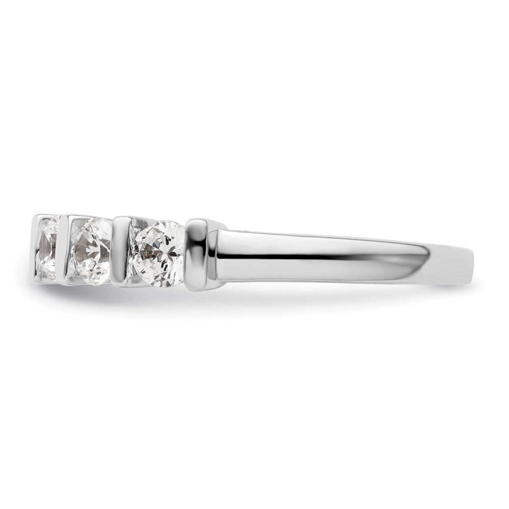 14K Weißgold Diamant-Ring mit 5 Steinen
