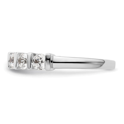 14K Weißgold Diamant-Ring mit 5 Steinen