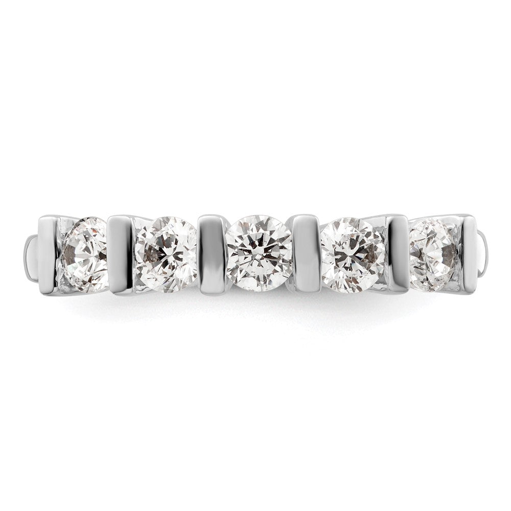 14K Weißgold Diamant-Ring mit 5 Steinen