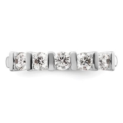 14K Weißgold Diamant-Ring mit 5 Steinen