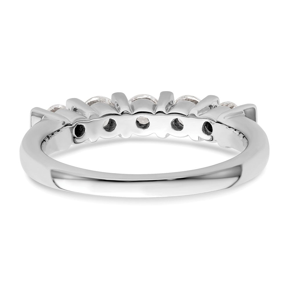 14K Weißgold Diamant-Ring mit 5 Steinen