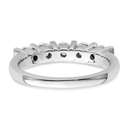 14K Weißgold Diamant-Ring mit 5 Steinen