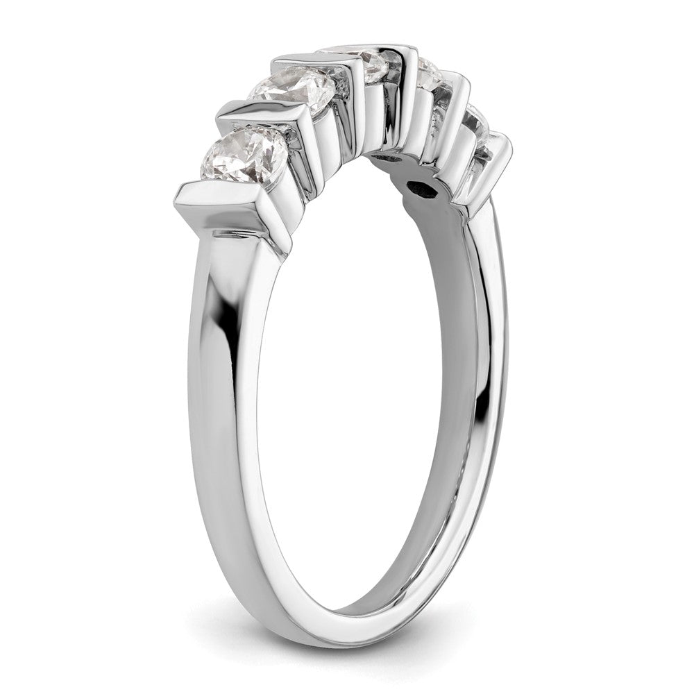 14K Weißgold Diamant-Ring mit 5 Steinen