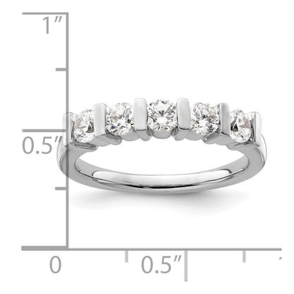 14K Weißgold Diamant-Ring mit 5 Steinen