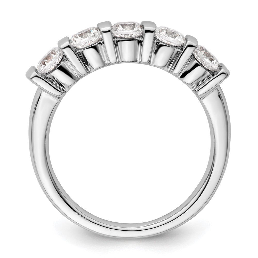 585 Weißgold Ehering mit 5 natürlichen Diamanten