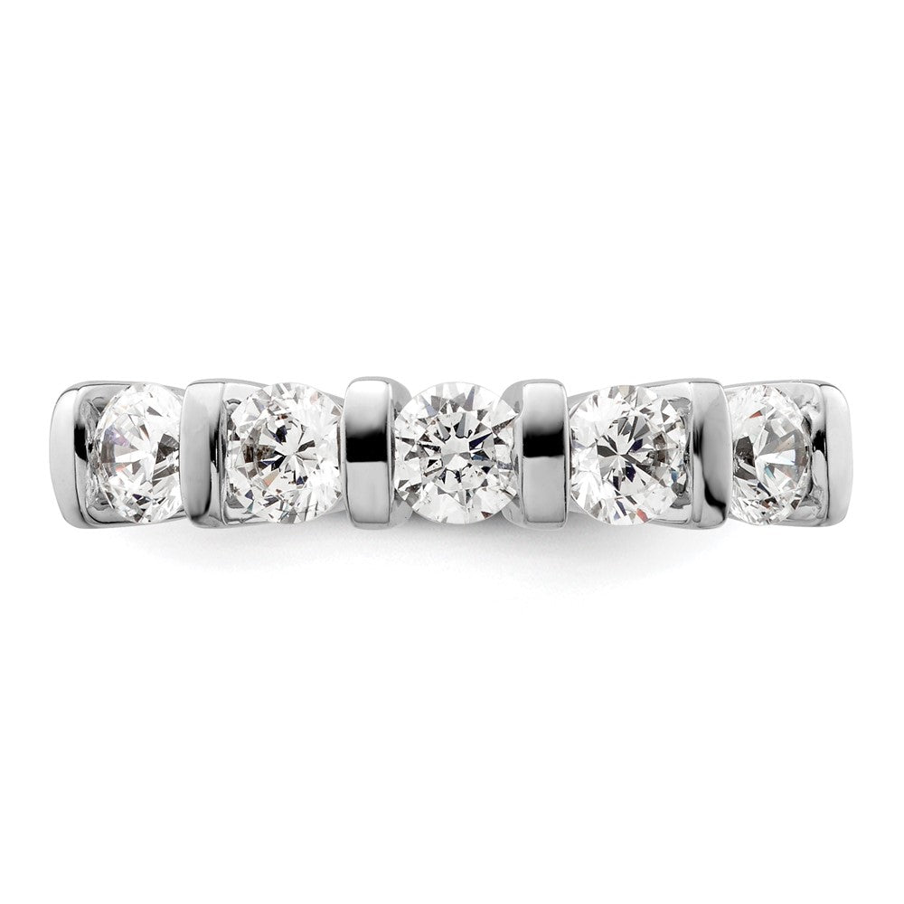 585 Weißgold Ehering mit 5 natürlichen Diamanten